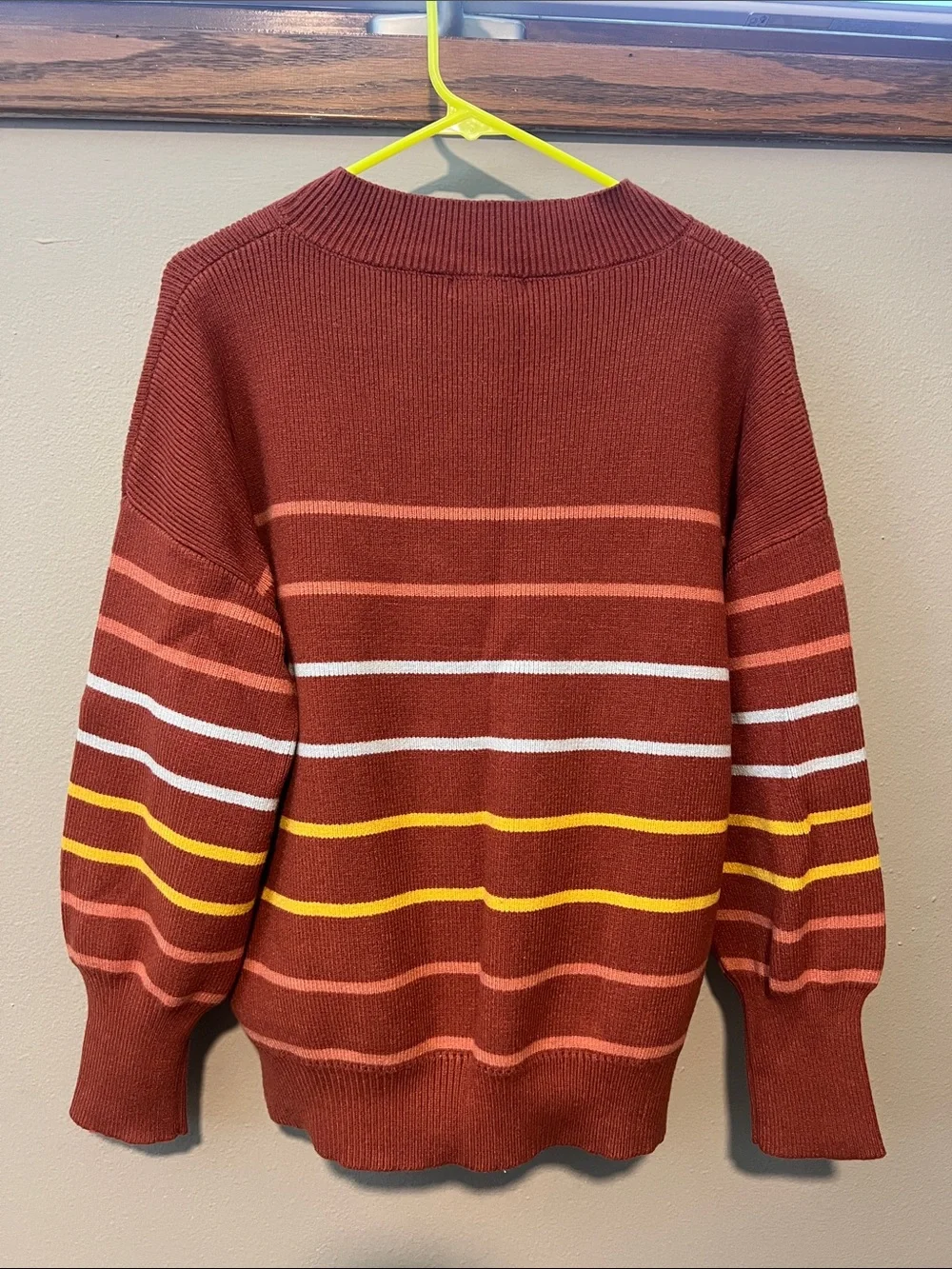 Grace & Lace Rust Ribbed Knit Pullover - Picture 2 of 3